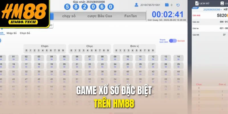 Game xổ số đặc biệt trên HM88