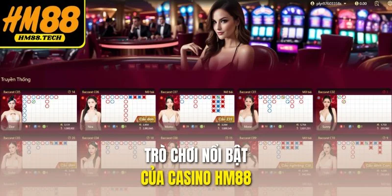 Trò chơi nổi bật của casino HM88